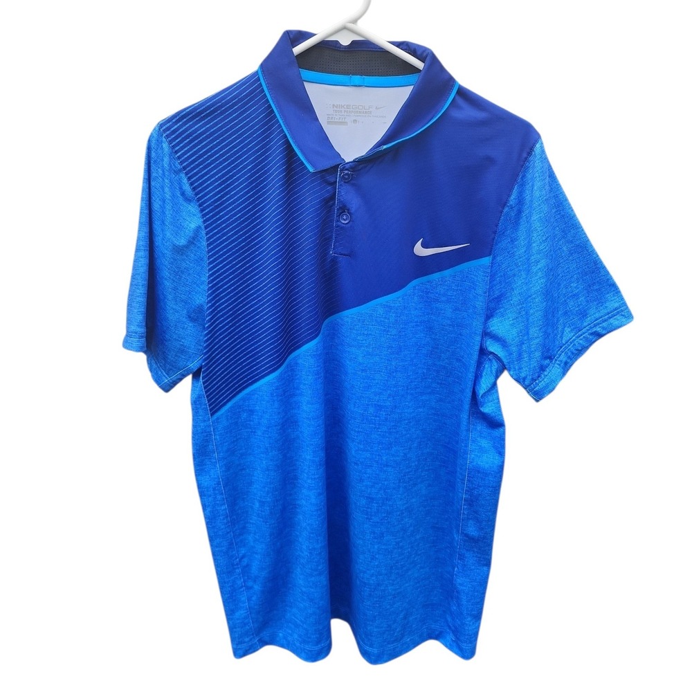 Nike Golf Tour Performance Dri-FIT Polo Shirt Light Blue Mens Small Short Sleeve